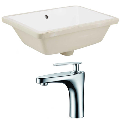 American Imaginations AI-22766 18" White Rectangular Ceramic Undermount Bathroom Sink Set