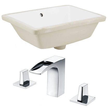 American Imaginations AI-22770 18" White Rectangular Ceramic Undermount Bathroom Sink Set