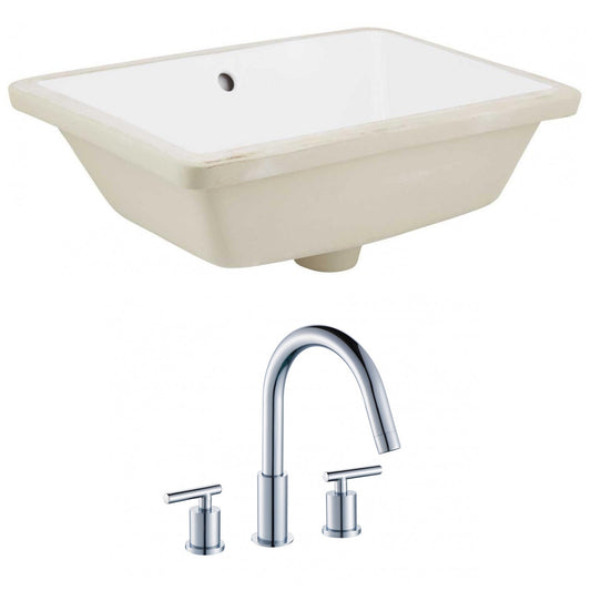 American Imaginations AI-22776 18" White Rectangular Ceramic Undermount Bathroom Sink Set