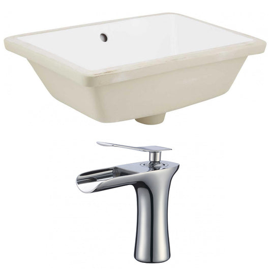 American Imaginations AI-22777 18" White Rectangular Ceramic Undermount Bathroom Sink Set