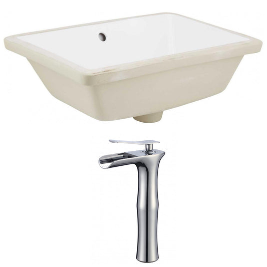 American Imaginations AI-22778 18" White Rectangular Ceramic Undermount Bathroom Sink Set