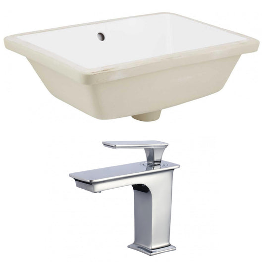 American Imaginations AI-22779 18" White Rectangular Ceramic Undermount Bathroom Sink Set