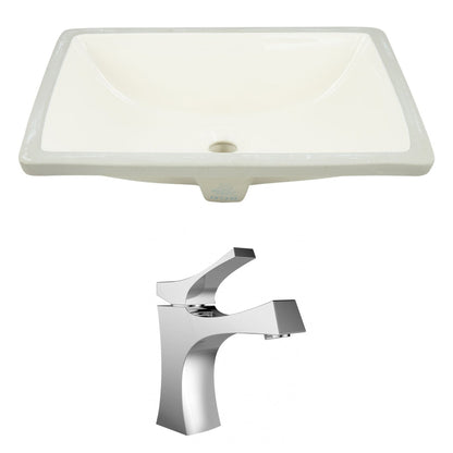 American Imaginations AI-22783 21" Biscuit Rectangular Ceramic Undermount Bathroom Sink Set