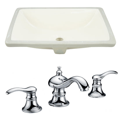 American Imaginations AI-22787 21" Biscuit Rectangular Ceramic Undermount Bathroom Sink Set