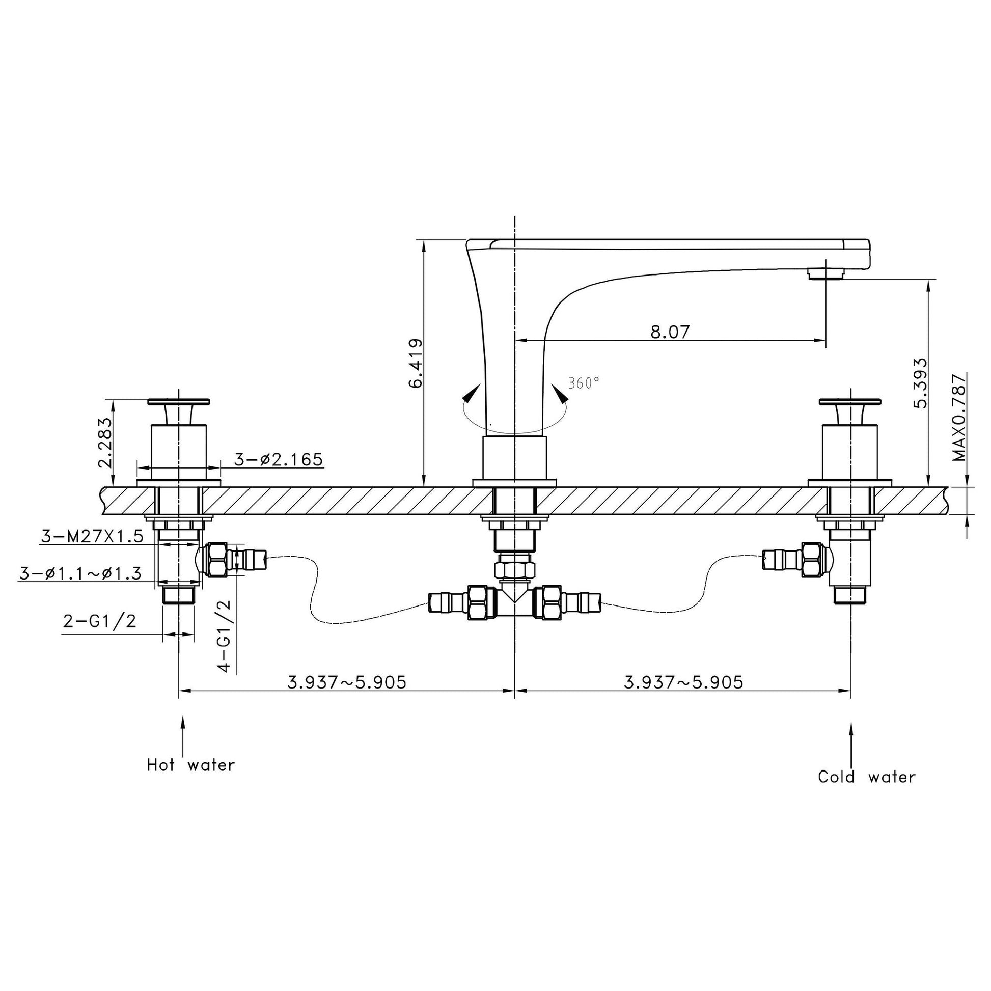 American Imaginations AI-22789 21" Biscuit Rectangular Ceramic Undermount Bathroom Sink Set