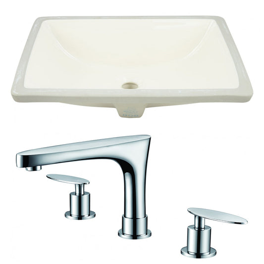 American Imaginations AI-22789 21" Biscuit Rectangular Ceramic Undermount Bathroom Sink Set