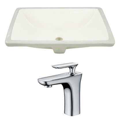 American Imaginations AI-22790 21" Biscuit Rectangular Ceramic Undermount Bathroom Sink Set