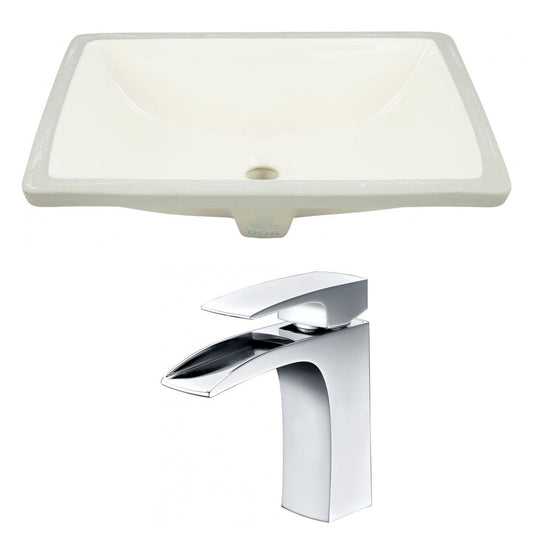 American Imaginations AI-22791 21" Biscuit Rectangular Ceramic Undermount Bathroom Sink Set