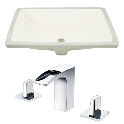 American Imaginations AI-22792 21" Biscuit Rectangular Ceramic Undermount Bathroom Sink Set