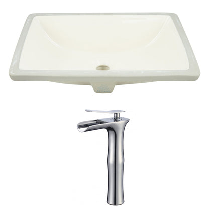 American Imaginations AI-22800 21" Biscuit Rectangular Ceramic Undermount Bathroom Sink Set