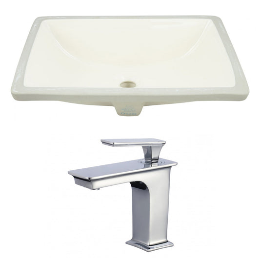 American Imaginations AI-22801 21" Biscuit Rectangular Ceramic Undermount Bathroom Sink Set