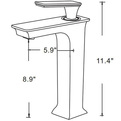 American Imaginations AI-22802 21" Biscuit Rectangular Ceramic Undermount Bathroom Sink Set