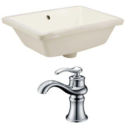 American Imaginations AI-22807 18" Biscuit Rectangular Ceramic Undermount Bathroom Sink Set