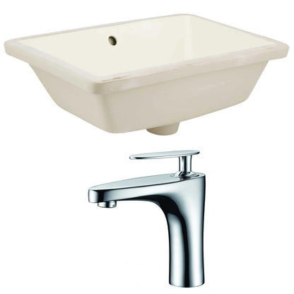 American Imaginations AI-22810 18" Biscuit Rectangular Ceramic Undermount Bathroom Sink Set