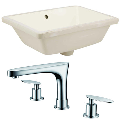 American Imaginations AI-22811 18" Biscuit Rectangular Ceramic Undermount Bathroom Sink Set