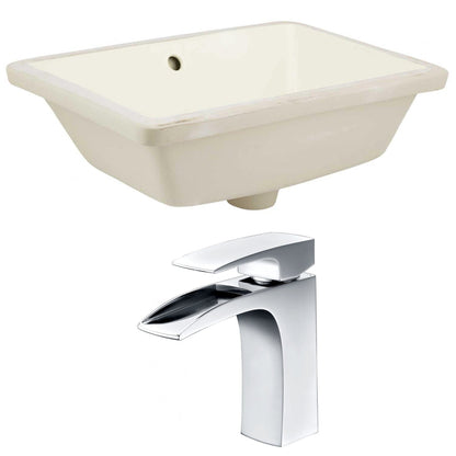 American Imaginations AI-22813 18" Biscuit Rectangular Ceramic Undermount Bathroom Sink Set