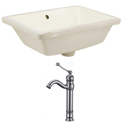 American Imaginations AI-22818 18" Biscuit Rectangular Ceramic Undermount Bathroom Sink Set