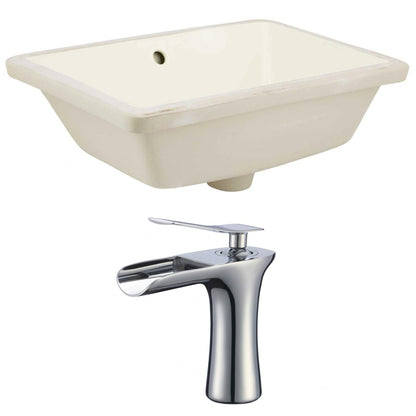 American Imaginations AI-22821 18" Biscuit Rectangular Ceramic Undermount Bathroom Sink Set