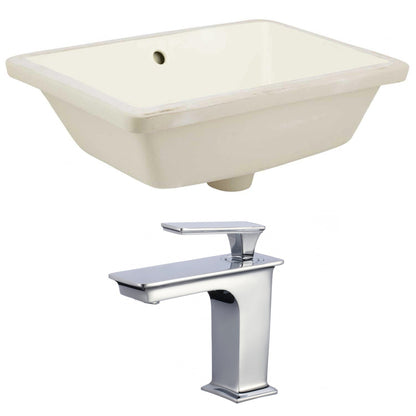 American Imaginations AI-22823 18" Biscuit Rectangular Ceramic Undermount Bathroom Sink Set