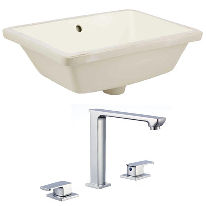 American Imaginations AI-22826 18" Biscuit Rectangular Ceramic Undermount Bathroom Sink Set