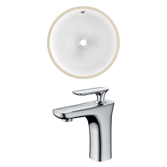 American Imaginations AI-22834 15" White Round Ceramic Undermount Bathroom Sink Set