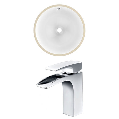 American Imaginations AI-22835 15" White Round Ceramic Undermount Bathroom Sink Set