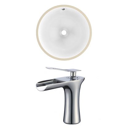 American Imaginations AI-22843 15" White Round Ceramic Undermount Bathroom Sink Set