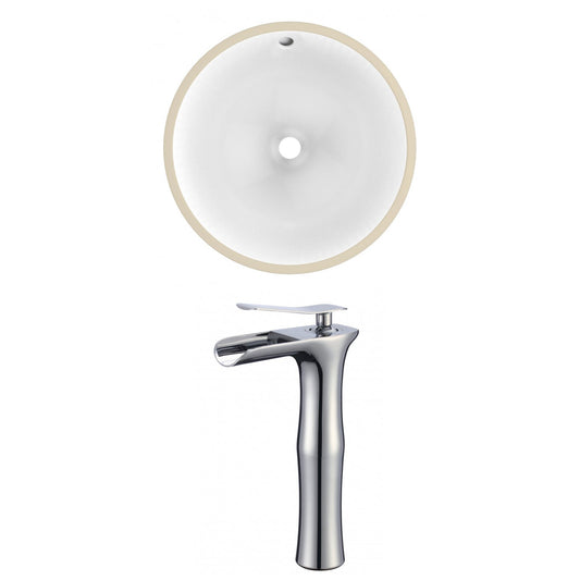 American Imaginations AI-22844 15" White Round Ceramic Undermount Bathroom Sink Set