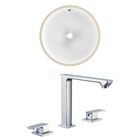 American Imaginations AI-22848 15" White Round Ceramic Undermount Bathroom Sink Set