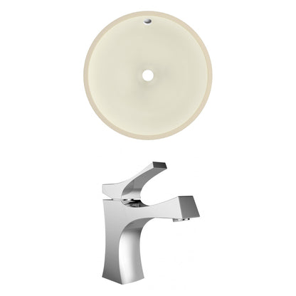 American Imaginations AI-22849 16" Biscuit Round Ceramic Undermount Bathroom Sink Set