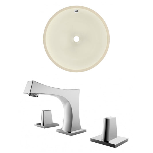 American Imaginations AI-22850 16" Biscuit Round Ceramic Undermount Bathroom Sink Set