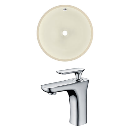 American Imaginations AI-22856 16" Biscuit Round Ceramic Undermount Bathroom Sink Set