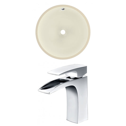 American Imaginations AI-22857 16" Biscuit Round Ceramic Undermount Bathroom Sink Set