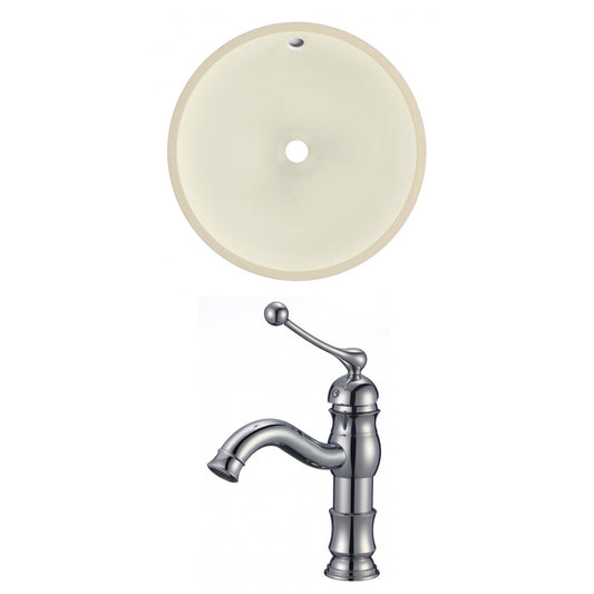 American Imaginations AI-22861 16" Biscuit Round Ceramic Undermount Bathroom Sink Set