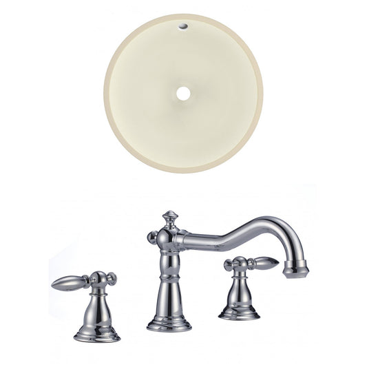 American Imaginations AI-22863 16" Biscuit Round Ceramic Undermount Bathroom Sink Set