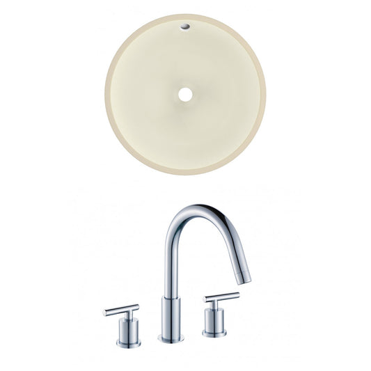 American Imaginations AI-22864 16" Biscuit Round Ceramic Undermount Bathroom Sink Set