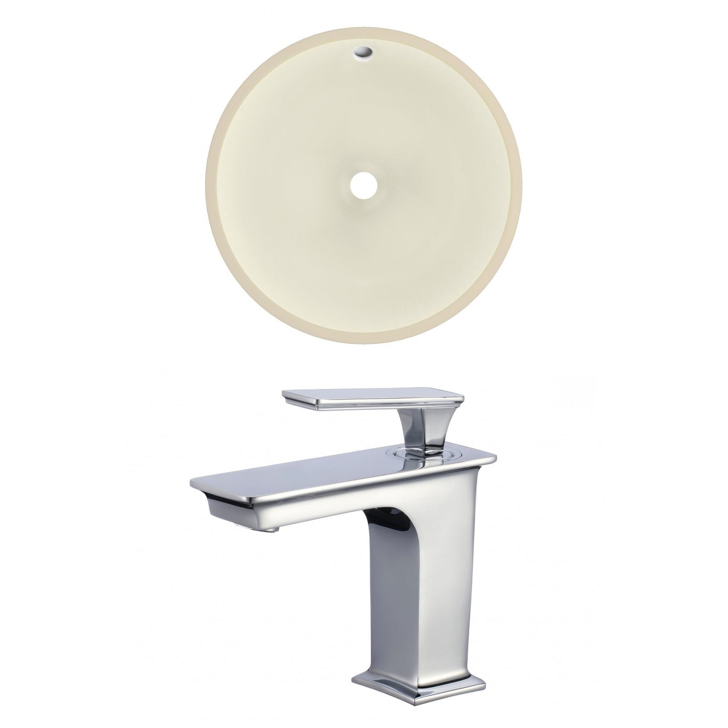 American Imaginations AI-22867 16" Biscuit Round Ceramic Undermount Bathroom Sink Set