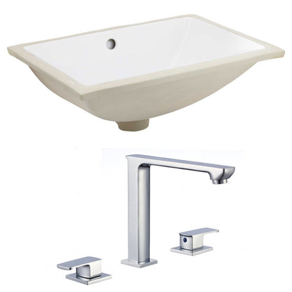 American Imaginations AI-22892 18" White Rectangular Ceramic Undermount Bathroom Sink Set