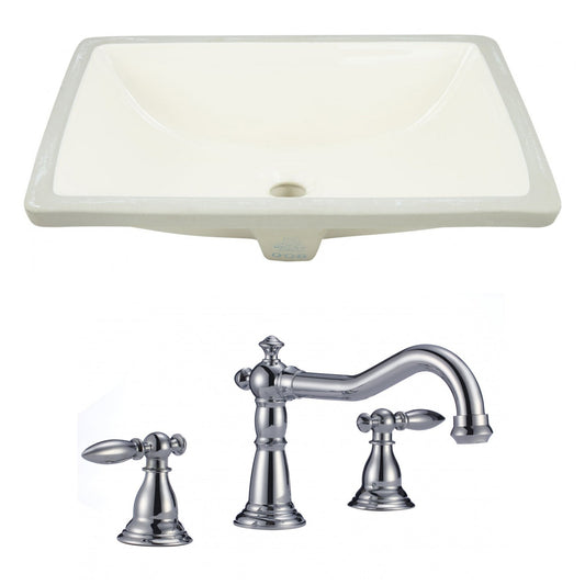 American Imaginations AI-22907 18" Biscuit Rectangular Ceramic Undermount Bathroom Sink Set