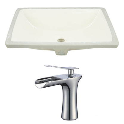 American Imaginations AI-22909 18" Biscuit Rectangular Ceramic Undermount Bathroom Sink Set