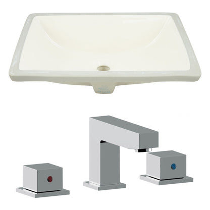 American Imaginations AI-22913 18" Biscuit Rectangular Ceramic Undermount Bathroom Sink Set