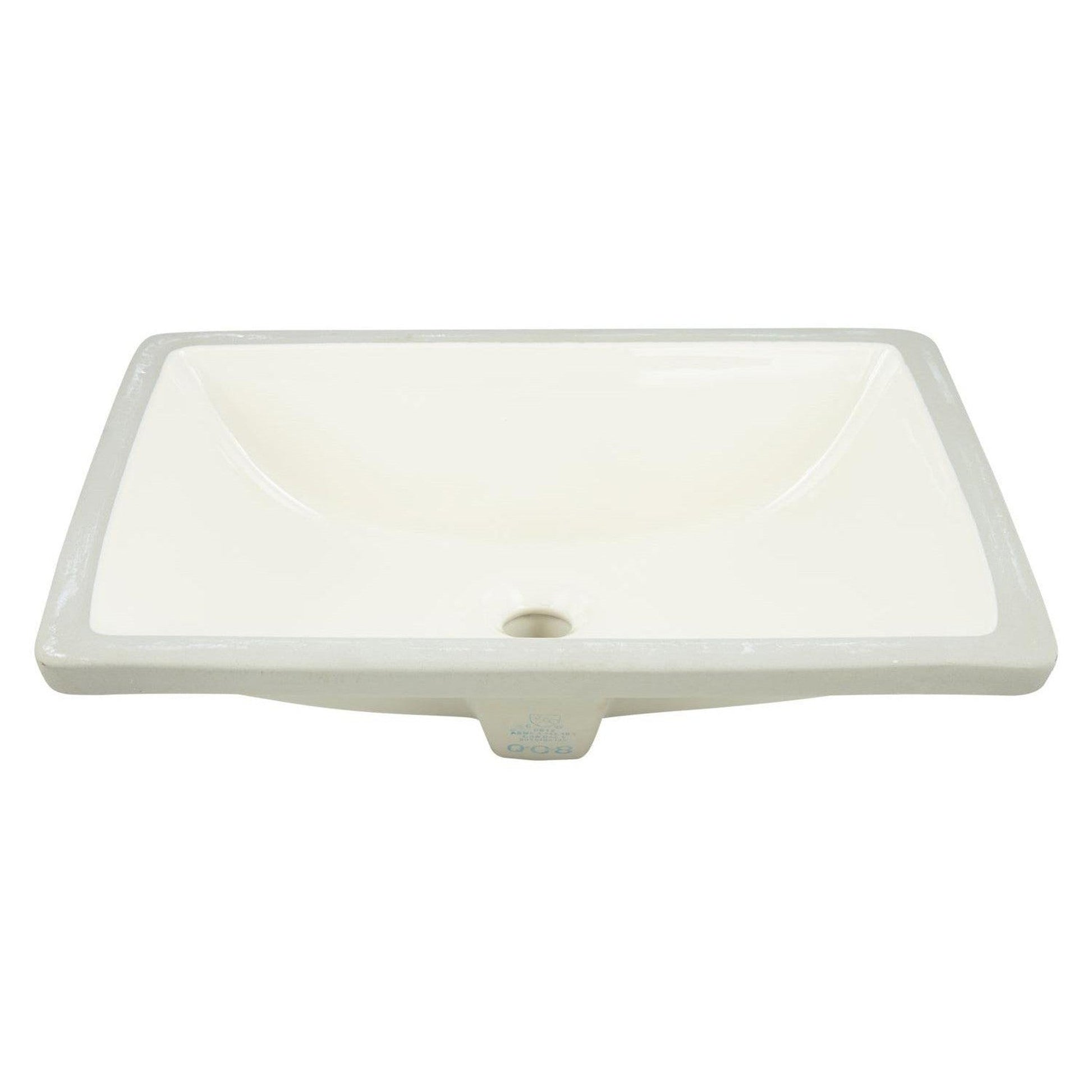 American Imaginations AI-22914 18" Biscuit Rectangular Ceramic Undermount Bathroom Sink Set