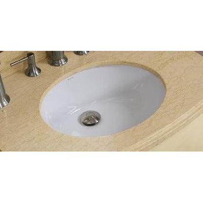 American Imaginations AI-22915 20" White Oval Ceramic Undermount Bathroom Sink Set
