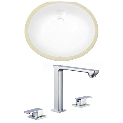 American Imaginations AI-22936 20" White Oval Ceramic Undermount Bathroom Sink Set
