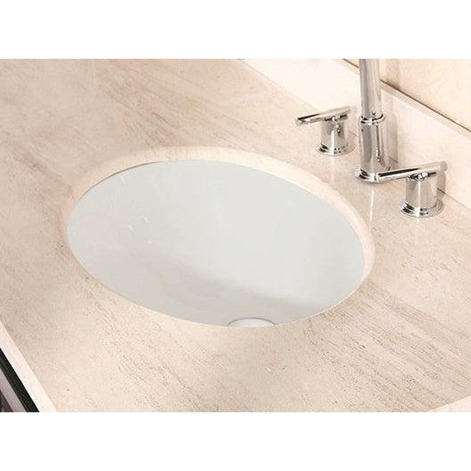 American Imaginations AI-22940 20" Biscuit Oval Ceramic Undermount Bathroom Sink Set