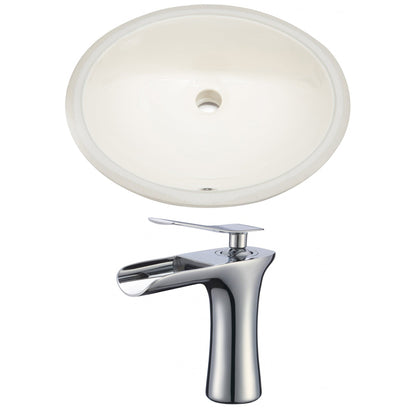 American Imaginations AI-22953 20" Biscuit Oval Ceramic Undermount Bathroom Sink Set