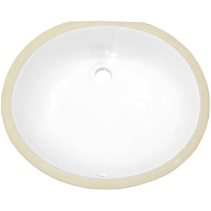 American Imaginations AI-23045 18" White Oval Ceramic Undermount Bathroom Sink Set