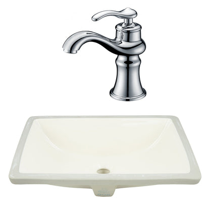 American Imaginations AI-23071 21" Biscuit Rectangular Ceramic Undermount Bathroom Sink Set