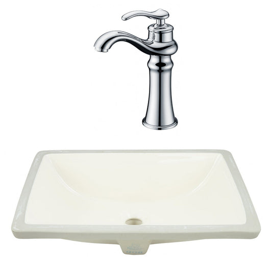 American Imaginations AI-23072 21" Biscuit Rectangular Ceramic Undermount Bathroom Sink Set