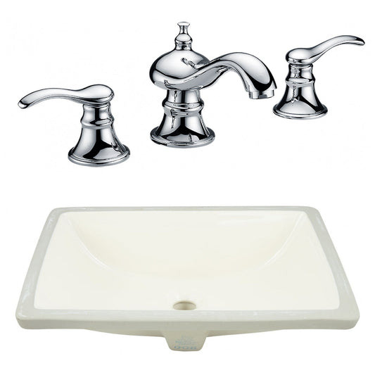 American Imaginations AI-23073 21" Biscuit Rectangular Ceramic Undermount Bathroom Sink Set